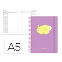 AGENDA ESCOLAR ANTARTIK 25-26 ESPIRAL HERE AND NOW MORADO DIA PAGINA A5 BILINGE PAPEL FSC 80 GR