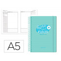 AGENDA ESCOLAR ANTARTIK 25-26 ESPIRAL HERE AND NOW TURQUESA DIA PAGINA A5 BILINGE PAPEL FSC 80 GR 8