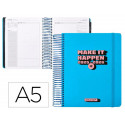 AGENDA ESCOLAR ANTARTIK 25-26 ESPIRAL NEON AZUL DIA PAGINA A5 BILINGE PAPEL FSC 80 GR