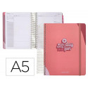 AGENDA ESCOLAR ANTARTIK 25-26 ESPIRAL FUN DAY ROSA DIA PAGINA A5 BILINGE PAPEL FSC 80 GR