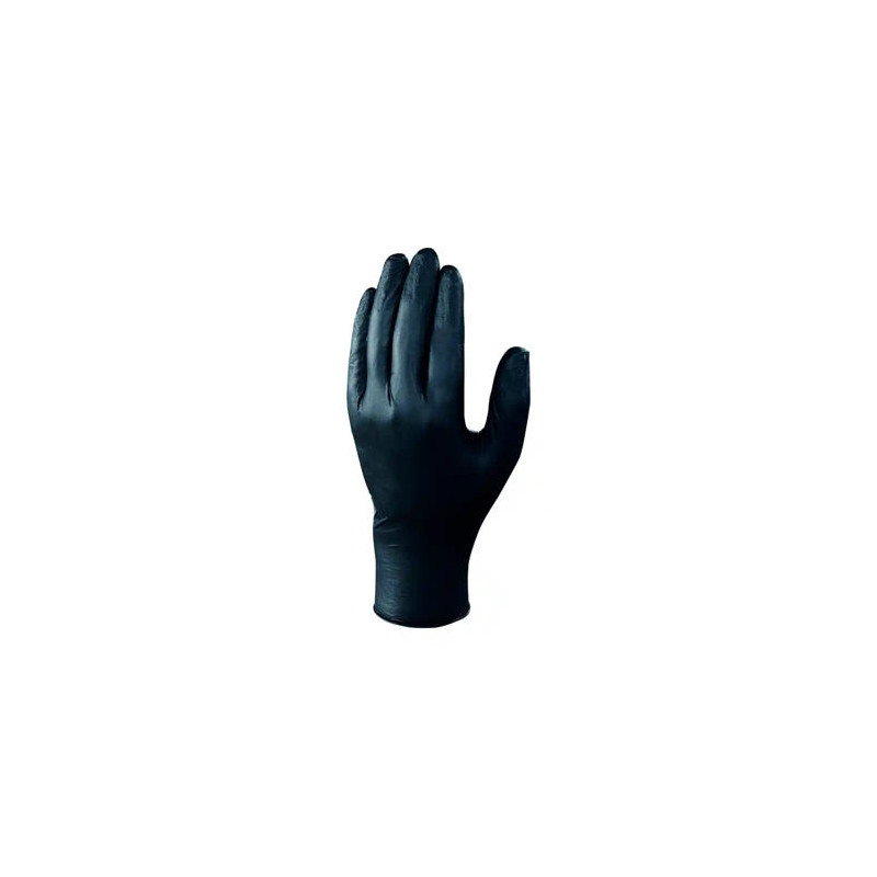 GUANTES DE NITRILO DELTAPLUS QUIMICO DESECHABLE NO EMPOLVADO TALLA 7/8 COLOR NEGRO CAJA DE 100 UNIDA
