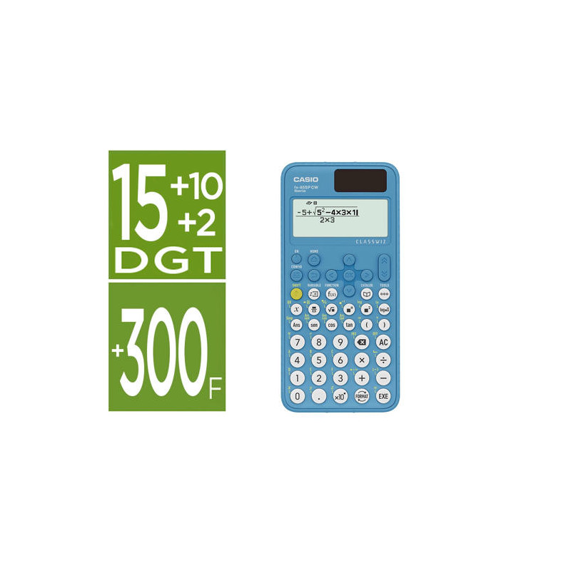 CALCULADORA CASIO FX-85SP CW IBERIA SOLAR CIENTIFICA +300 FUNCIONES 9 MEMORIAS 15+10+2 DIGITOS 16 MB