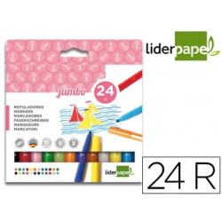 ROTULADOR LIDERPAPEL JUMBO CAJA DE 24 UNIDADES COLORES SURTIDOS