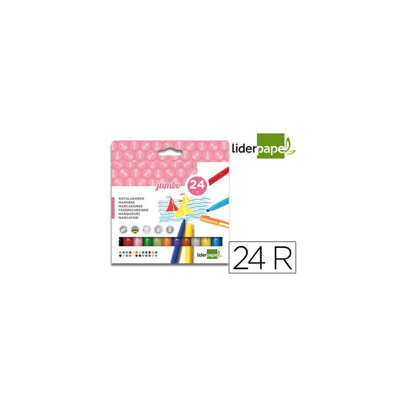 ROTULADOR LIDERPAPEL JUMBO CAJA DE 24 UNIDADES COLORES SURTIDOS
