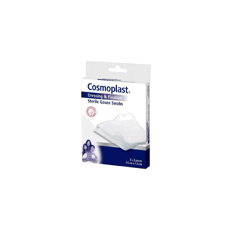 GASA ESTERILIZADA COSMOPLAST UNIVERSAL 75X75 MM CAJA DE 6 UNIDADES