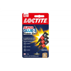 PEGAMENTO LOCTITE SUPER GLUE-3 ADHESIVO INSTANTANEO ORIGINAL POWER GEL 1 GR BLISTER DE 3 UNIDADES