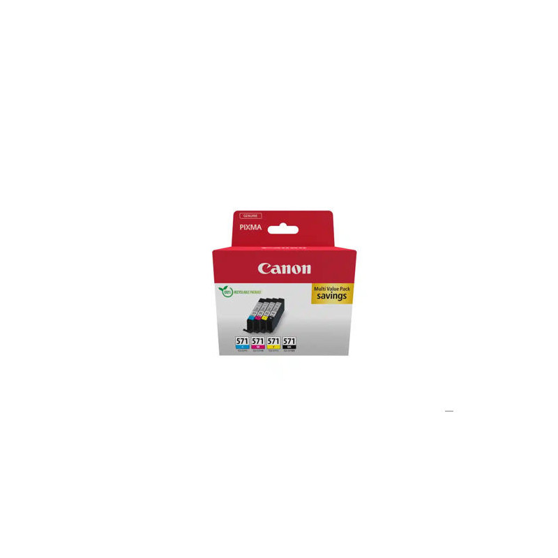 INK-JET CANON CLI-571 PIXMA MG6852/TS6050/TS8050 MULTIPACK DE 4 UNIDADES NEGRO/AMARILLO/ CIAN/MAGENT