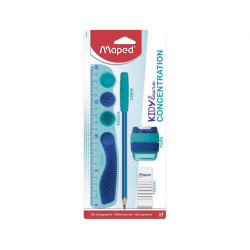 KIT ESCOLAR MAPED KIDYLEARN CONCENTRATION AZUL 4 PIEZAS