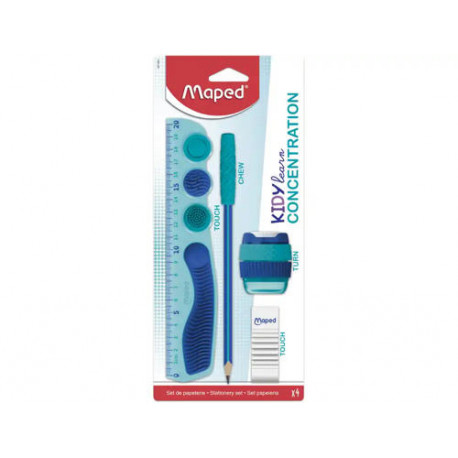 KIT ESCOLAR MAPED KIDYLEARN CONCENTRATION AZUL 4 PIEZAS KIT ESCOLAR MAPED KIDYLEARN CONCENTRATION AZUL 4 PIEZAS