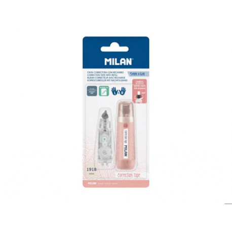 CINTA CORRECTORA MILAN 5 MM X 6 M COLECCION 430 SINCE 1918 ROSA BLISTER DE 1 UNIDAD + 1 RECAMBIO CINTA CORRECTORA MILAN 5 MM X 6 M COLECCION 430 SINCE 1918 ROSA BLISTER DE 1 UNIDAD + 1 RECAMBIO
