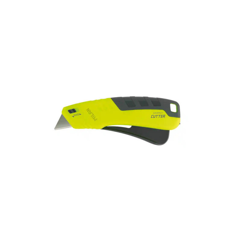 CUTER MILAN METALICO ANCHO RETRACTIL DE SEGURIDAD ACID AMARILLO