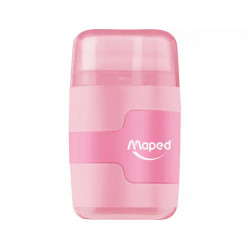 SACAPUNTAS MAPED PLASTICO CONNECT 2 USOS CON GOMA COLORES PASTEL SURTIDOS