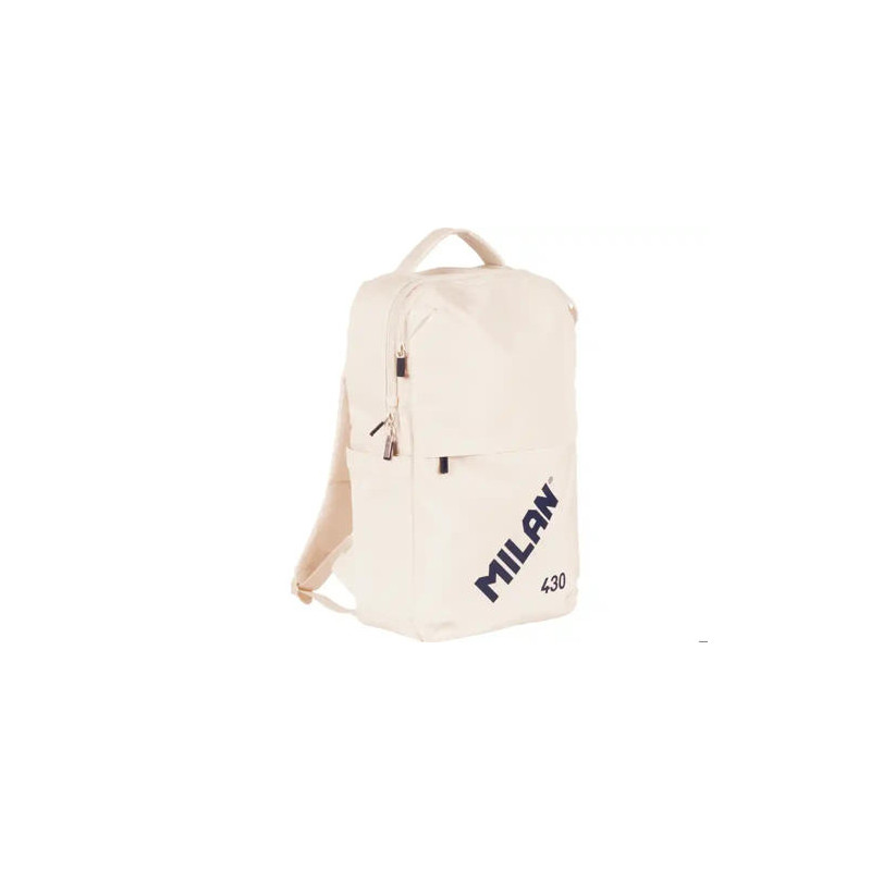 MOCHILA ESCOLAR MILAN CON CIERRE DE SEGURIDAD 15 LITROS 430 SINCE 1918 COLOR BEIGE