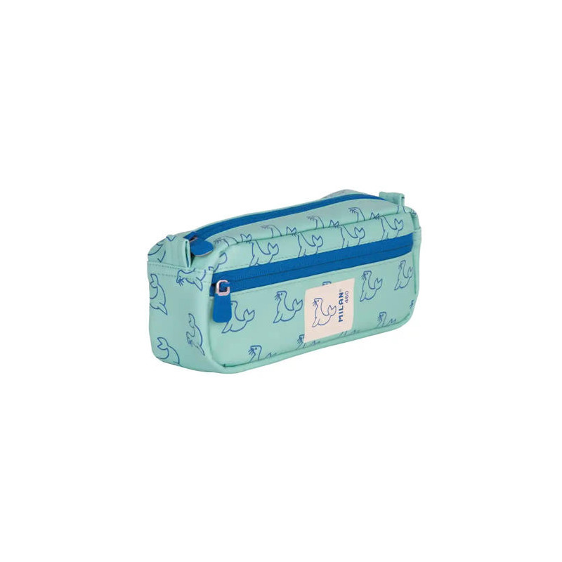 ESTUCHE PORTATODO MILAN RECTANGULAR 2 CREMALLERAS COLECCION 460 SINCE 1918 COLOR VERDE 210X60X85 CM