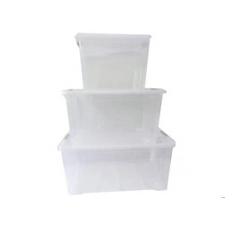CAJA DE ALMACENAJE ARCHIVO 2000 POLIPROPILENO APILABLE Y ENCAJABLE CON TAPA 10 LITROS TRANSPARENTE 2