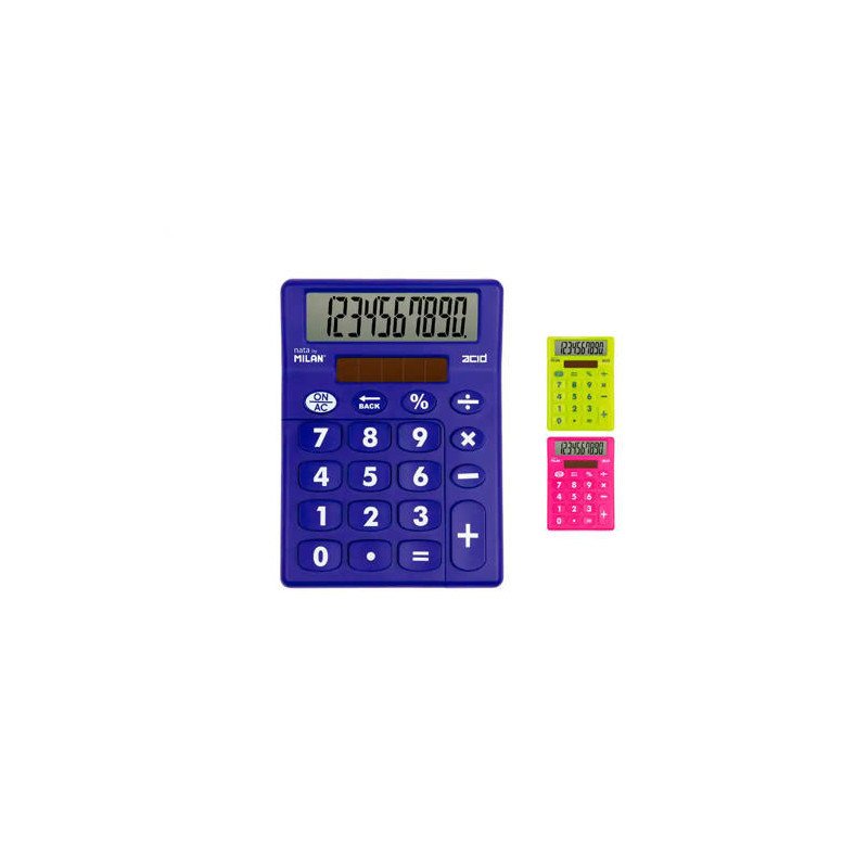 CALCULADORA MILAN SOBREMESA ACID 10 DIGITOS COLORES SURTIDOS
