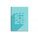 AGENDA ESPIRAL ESCOLAR MIQUELRIUS BASIC DIN A5 DIA PAGINA 25-26 TAPA CARTON FORRADO AZUL