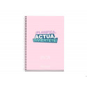 AGENDA ESPIRAL ESCOLAR MIQUELRIUS ACTIVA OCTAVO SEMANA VISTA 25-26 TAPA CARTON FORRADO ROSA