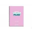 AGENDA ESPIRAL ESCOLAR MIQUELRIUS ACTIVA OCTAVO DIA PAGINA 25-26 TAPA CARTON FORRADO LILA