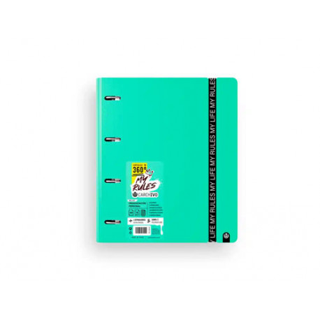 CARPETA CARCHIVO MY RULES 4 ANILLAS 35 MM POLIPROPILENO FOAM 360 DIN A4 RECAMBIO 100 H CON GOMILLA C CARPETA CARCHIVO MY RULES 4 ANILLAS 35 MM POLIPROPILENO FOAM 360 DIN A4 RECAMBIO 100 H CON GOMILLA C