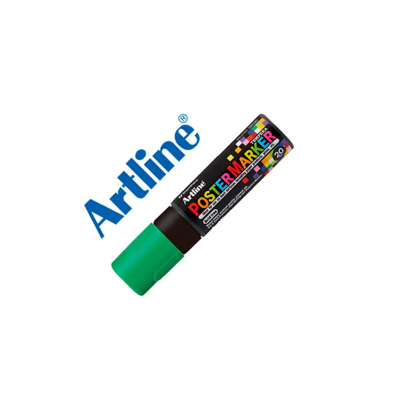 ROTULADOR ARTLINE POSTER MARKER EPP-20 PUNTA RECTANGULAR 20 MM COLOR VERDE FLUOR