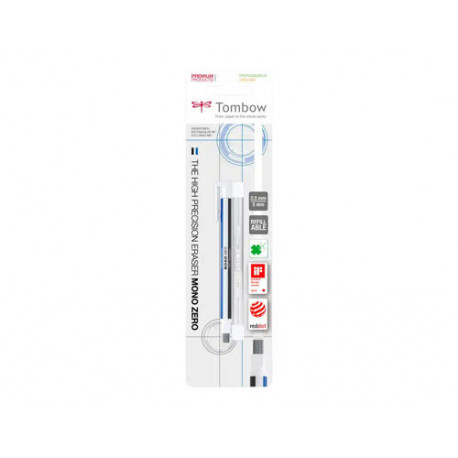 PORTAGOMAS TOMBOW MONO ZERO CON CLIP GOMA RECTANGULAR 2,5MM X 5MM+ 2 RECAMBIOS PORTAGOMAS TOMBOW MONO ZERO CON CLIP GOMA RECTANGULAR 2,5MM X 5MM+ 2 RECAMBIOS