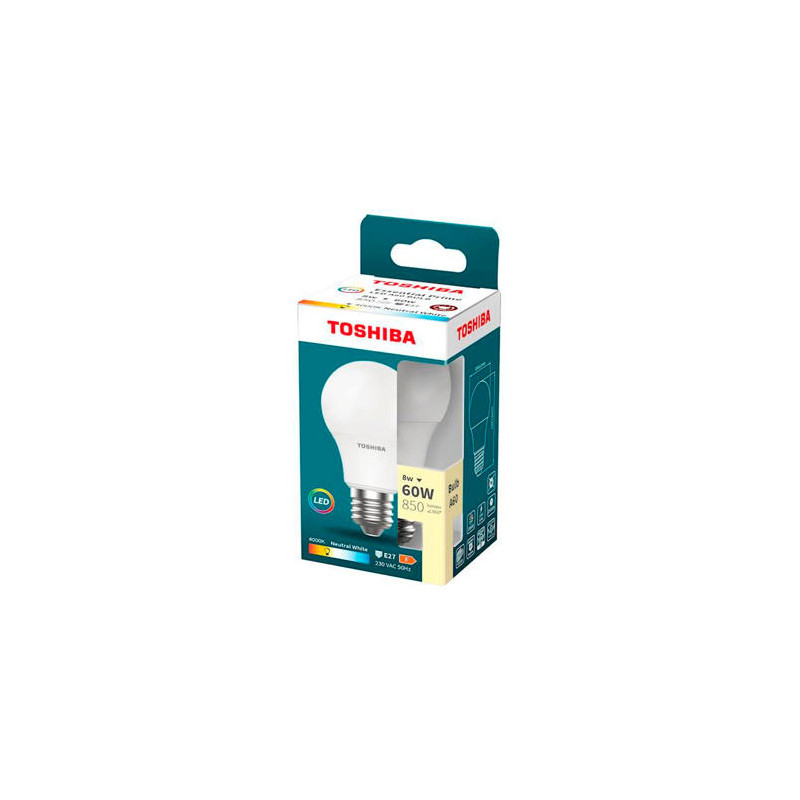BOMBILLA LED TOSHIBA ESSENTIAL A60 E27 8W LUZ NEUTRA 4000K