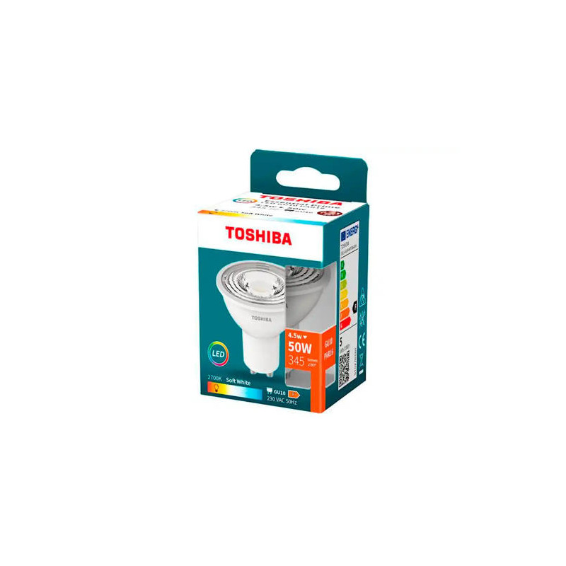 FOCO LED TOSHIBA ESSENTIAL GU10 4.5W LUZ CALIDA 2700K