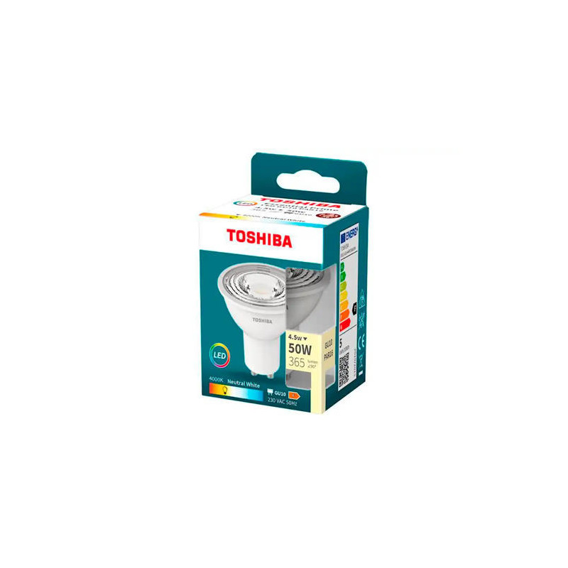 FOCO LED TOSHIBA ESSENTIAL GU10 4.5W LUZ NEUTRA 4000K