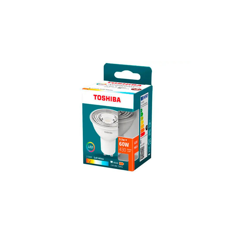 FOCO LED TOSHIBA ESSENTIAL GU10 5.5W LUZ CALIDA 2700K