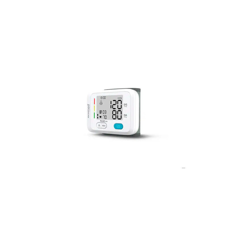 TENSIOMETRO DE MUÑECA MEDISANA ECOMED AUTOMATICO CON MEMORIA DUAL Y DETECTOR DE ARRITMIAS