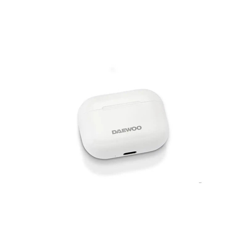 AURICULAR DAEWOO TWS BLUETOOTH 5.3 USB TIPO-C CON ESTUCHE DE CARGA 500MAH COLOR BLANCO