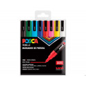 ROTULADOR UNI POSCA PC-3M MARCADOR DE PINTURA PUNTA CONICA 0,9-1,3 MM ESTUCHE DE 8 UNIDADES COLORES 