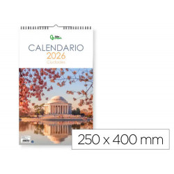 CALENDARIO ESPIRAL PARED LIDERPAPEL IMAGENES CIUDADES 2026 PARA ESCRIBIR 25X40 CM PAPEL 157 GR