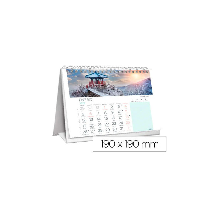 CALENDARIO ESPIRAL TRIANGULAR LIDERPAPEL DE SOBREMESA IMAGENES CIUDADES 2026 19X19 CM PAPEL 128 GR C