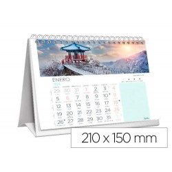 CALENDARIO ESPIRAL TRIANGULAR LIDERPAPEL DE SOBREMESA IMAGENES CIUDADES 2026 21X15 CM PAPEL 128 GR C