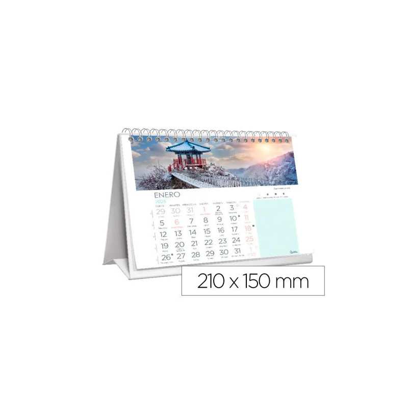 CALENDARIO ESPIRAL TRIANGULAR LIDERPAPEL DE SOBREMESA IMAGENES CIUDADES 2026 21X15 CM PAPEL 128 GR C