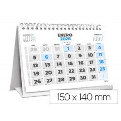 CALENDARIO ESPIRAL TRIANGULAR LIDERPAPEL DE SOBREMESA SERIE CLASICO 2026 14X15 CM PAPEL 128 GR