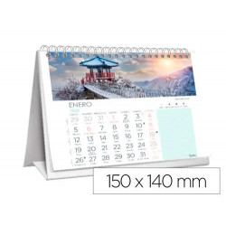 CALENDARIO ESPIRAL TRIANGULAR LIDERPAPEL IMAGENES CIUDADES 2026 14X15 CM PAPEL 128 GR CON PEGATINAS
