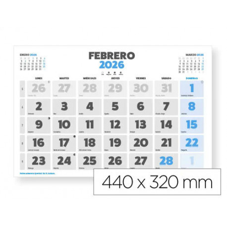 CALENDARIO PARED LIDERPAPEL CLASICO 2026 LOMO ENGOMADO 44X32 CM PAPEL 128 GR CALENDARIO PARED LIDERPAPEL CLASICO 2026 LOMO ENGOMADO 44X32 CM PAPEL 128 GR