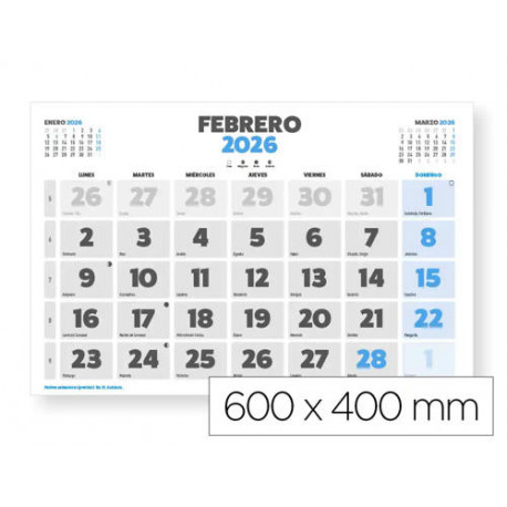 CALENDARIO PARED LIDERPAPEL CLASICO 2026 LOMO ENGOMADO 60X40 CM PAPEL 105 GR CALENDARIO PARED LIDERPAPEL CLASICO 2026 LOMO ENGOMADO 60X40 CM PAPEL 105 GR