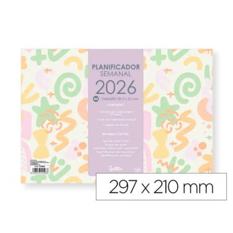 PLANNING SEMANAL LIDERPAPEL JOVEN 2026 29,7X21 CM DIN A4 CON PEGATINAS PAPEL 104 GR PLANNING SEMANAL LIDERPAPEL JOVEN 2026 29,7X21 CM DIN A4 CON PEGATINAS PAPEL 104 GR