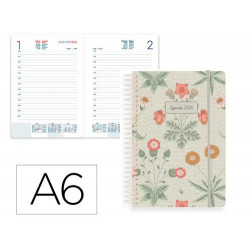 AGENDA ESPIRAL LIDERPAPEL SANTORINI A6 2026 DIA PAGINA DESIGN 2 PAPEL 60 GR