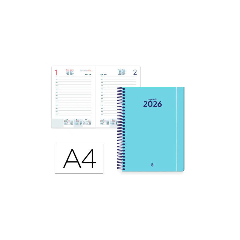 AGENDA ESPIRAL LIDERPAPEL CLASSIC A4 2026 DIA PAGINA DESIGN 1 PAPEL 70 GR