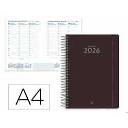 AGENDA ESPIRAL LIDERPAPEL CLASSIC A4 2026 SEMANA VISTA DESIGN 2 PAPEL 70 GR