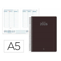 AGENDA ESPIRAL LIDERPAPEL CLASSIC A5 2026 SEMANA VISTA DESIGN 2 PAPEL 70 GR