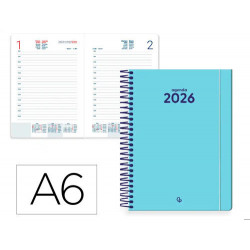 AGENDA ESPIRAL LIDERPAPEL CLASSIC A6 2026 DIA PAGINA DESIGN 1 PAPEL 70 GR