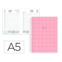 AGENDA ESPIRAL LIDERPAPEL PERISSA A5 2026 DIA PAGINA DESIGN 2 PAPEL 80 GR