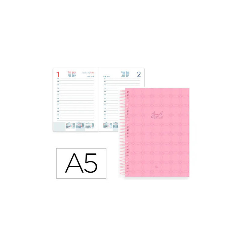 AGENDA ESPIRAL LIDERPAPEL PERISSA A5 2026 DIA PAGINA DESIGN 2 PAPEL 80 GR