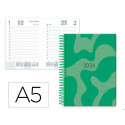 AGENDA ESPIRAL LIDERPAPEL SYROS 150X210 MM 2026 DIA PAGINA DESIGN 3 (VERDE) PAPEL 60 GR
